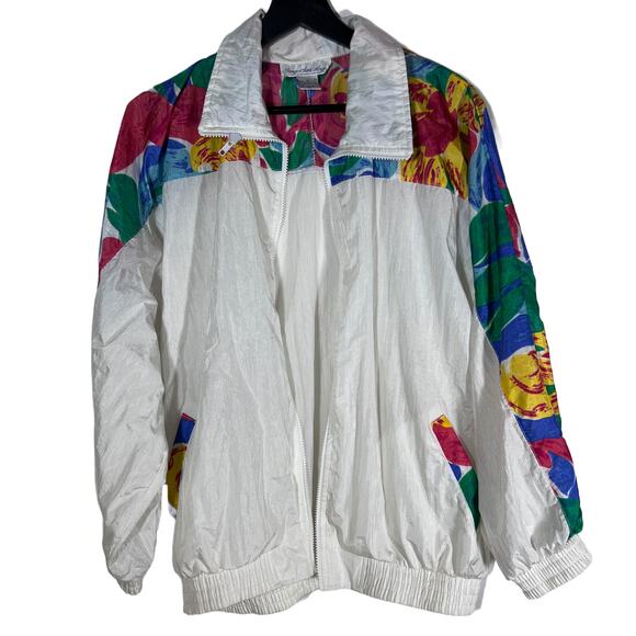 Vintage White and Bright Track Jacket from Giorgio Saint Angelo, Nylon 1980s - Picture 1 of 7